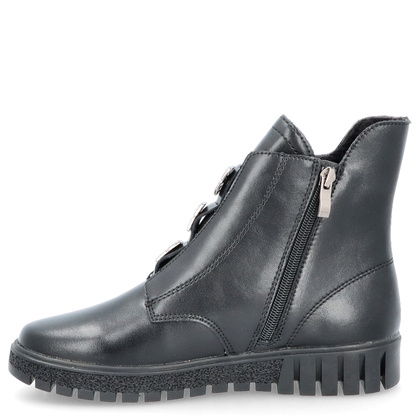 Skórzane botki z ozdobami - FILIPPO DBT6360/24 CZARNE