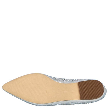 Błyszczące balerinki ślubne - MENBUR 20742 SREBRNE