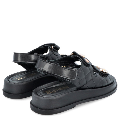 Sandały na rzep z ozdobami - TYMOTEO G1059 CZARNE