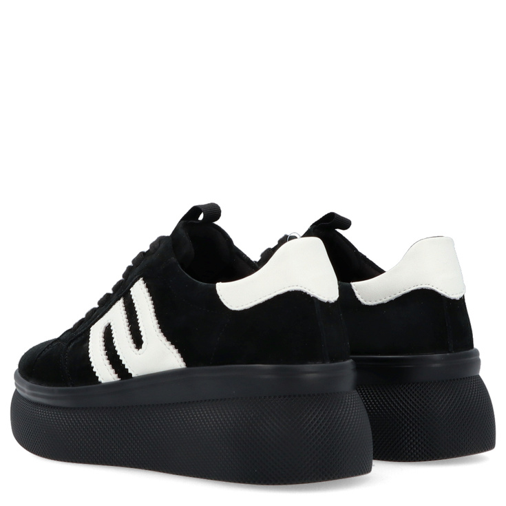 Skórzane sneakersy damskie - FILIPPO DP7175/25 CZARNE