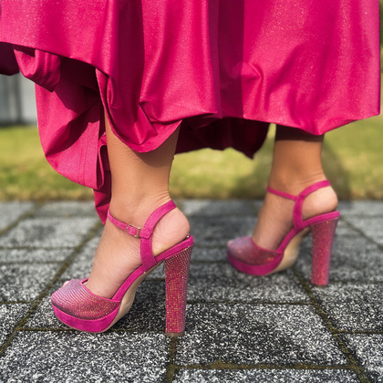 Sandały na platformie - MENBUR 24791 FUKSJA