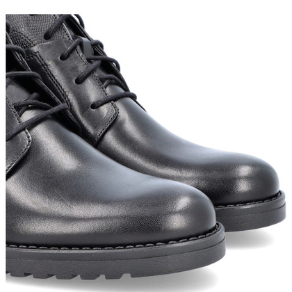 Skórzane buty męskie za kostkę - TAPI F-2446 CZARNE