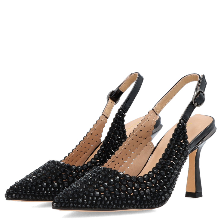 Hiszpańskie szpilki z odkrytą piętą - ALMA EN PENA I250408 CZARNE