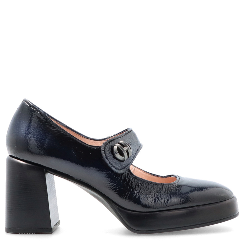 Lakierowane czółenka na platformie - HISPANITAS HI254305 GRANATOWE