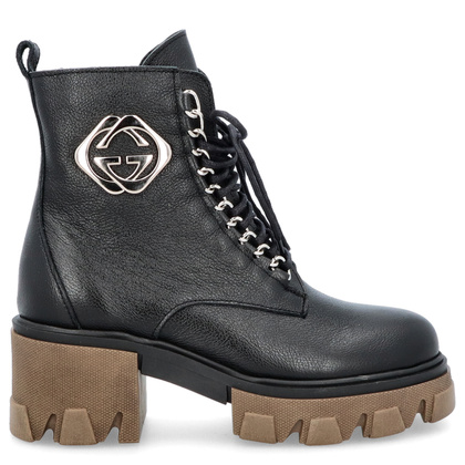 Trapery na grubym spodzie - LEMAR 60376 CZARNE