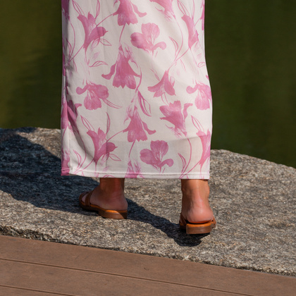 Wygodne klapki ze skóry - OH! MY SANDALS 5566 BRĄZOWE