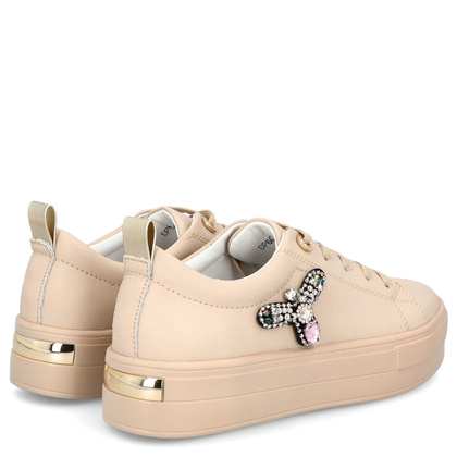 Sportowe buty damskie z owadem - FILIPPO DP6042/24 BEŻOWE