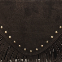 Torebka skórzana boho - TOSCANIO G131 CIEMNY BRĄZ