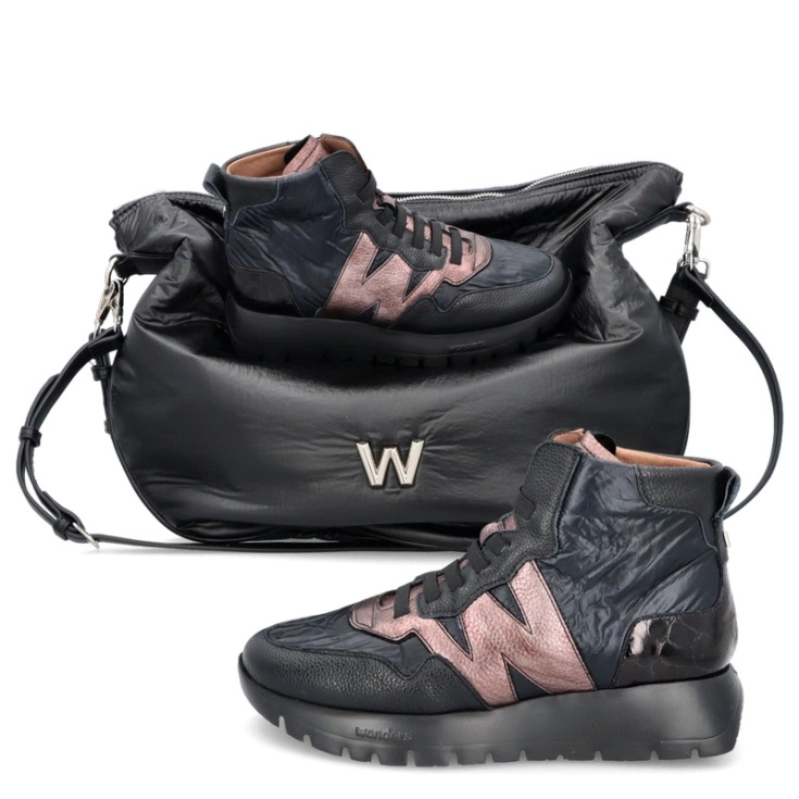 ZESTAW BUTY I TOREBKA - WONDERS A-2493 WB-54025 CZARNY