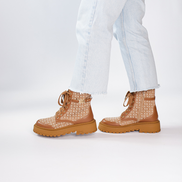 Wiązane botki premium - LIU JO RUMI 30 BRĄZOWE