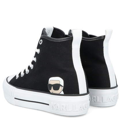 Trampki damskie za kostkę - KARL LAGERFELD KAMPUS MAX KL60450N CZARNE