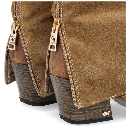 Kowbojki z wywijaną cholewką - CHEBELLO 4594 BRĄZOWE