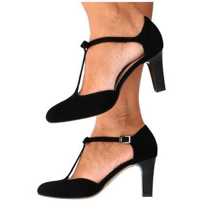 Piękne buty taneczne ze skóry - KOTYL 889 CZARNE