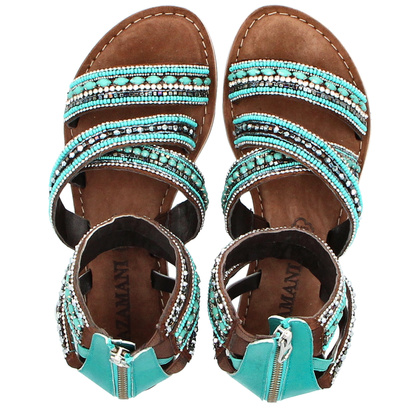 Sandały damskie gladiatorki - LAZAMANI LA75393 TURKUSOWE