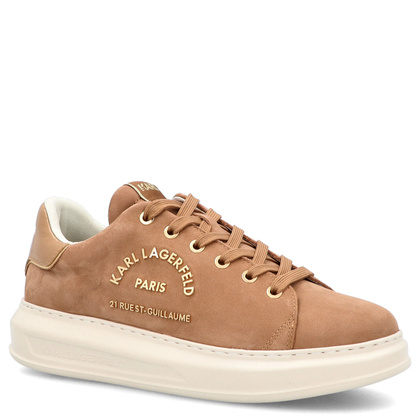 Sneakersy męskie - KARL LAGERFELD KAPRI MENS KL52537K BRĄZOWE