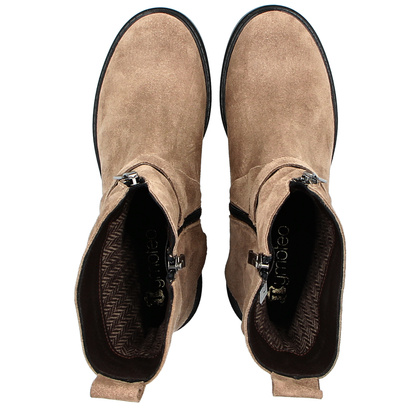 Płaskie botki ze skóry - TYMOTEO G1067 BEŻOWE