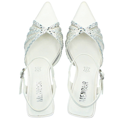 Szpilki ślubne bez pięty - Menbur 25631 IVORY