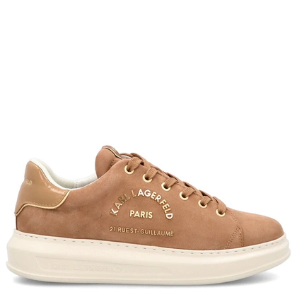 Sneakersy męskie - KARL LAGERFELD KAPRI MENS KL52537K BRĄZOWE