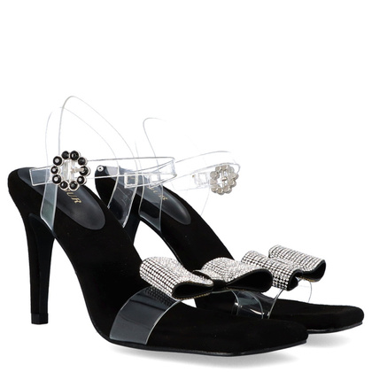 Silikonowe sandały z kokardką - MENBUR 23724 CZARNE