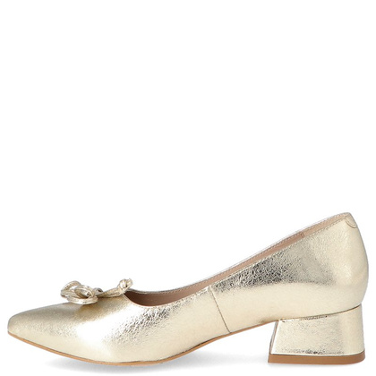 Czółenka na niskim obcasie - KOTYL 9925 ZŁOTY LICO