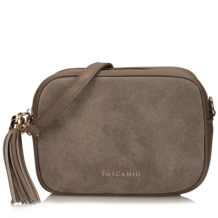 Klasyczna listonoszka ze skóry- TOSCANIO G88 CIEMNY BEŻ