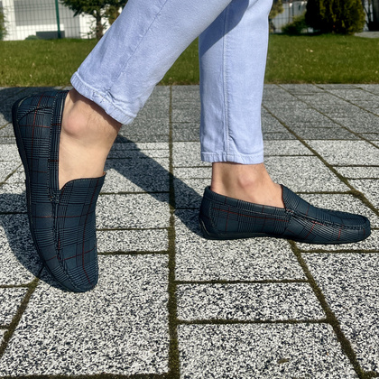 Eleganckie mokasyny męskie - JOHN DOUBARE 628A-H-888 SZARE