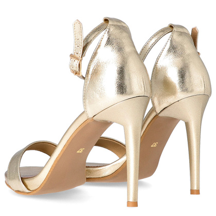 Eleganckie sandały, skóra - TYMOTEO LALI ZŁOTE
