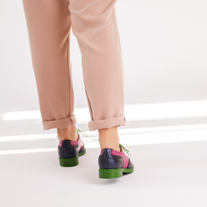 Wiązane półbuty ze skóry - TYMOTEO A1006 KOLOROWE