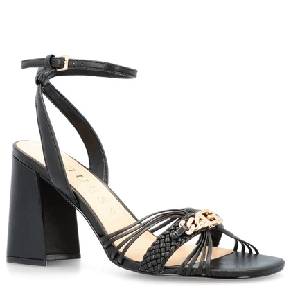 Eleganckie sandałki premium - GUESS KEELAN FLJKENLEA03 CZARNE