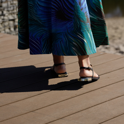 Skórzane sandałki z ozdobami - GIOSEPPO 72364 CZARNE