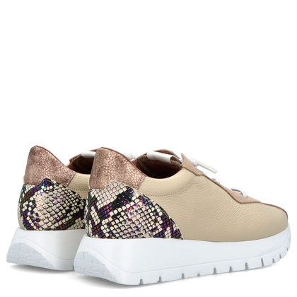 Hiszpańskie sneakersy premium - WONDERS A-2495 BEŻOWE