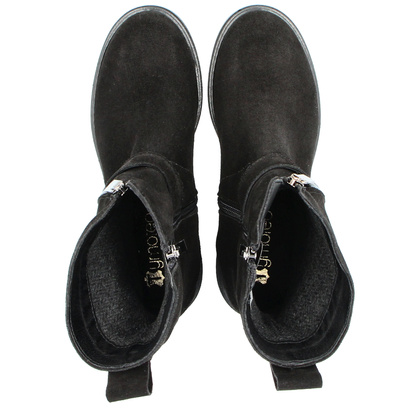 Płaskie botki ze skóry - TYMOTEO G1067 CZARNE