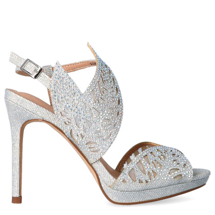 Sandały z asymetryczną cholewką - MENBUR 23938 SREBRNE