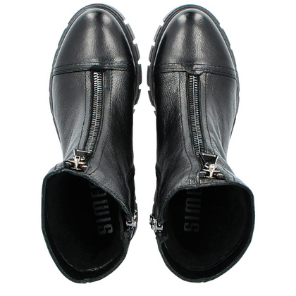 Wygodne botki ze skóry - SIMEN 3264A CZARNY