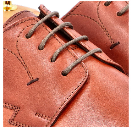 Skórzane półbuty męskie - TAPI C-6951 BRĄZOWE