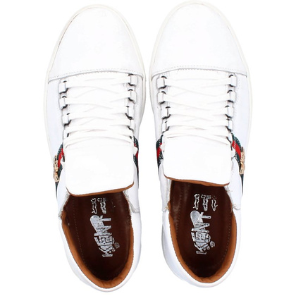 Wysokie trampki z owadem - KENT 304T BIAŁE