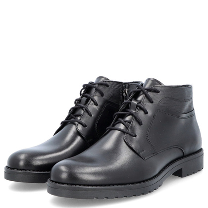 Skórzane buty męskie za kostkę - TAPI F-2446 CZARNE