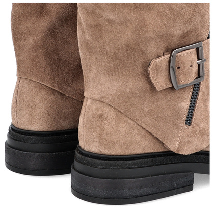 Płaskie botki ze skóry - TYMOTEO G1067 BEŻOWE