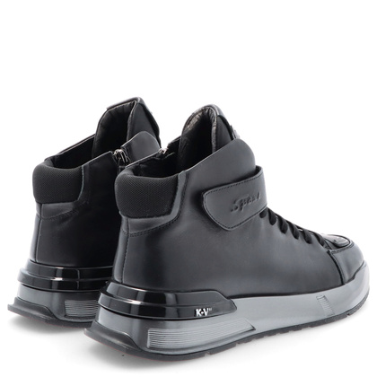 Męskie sneakersy za kostkę - JOHN DOUBARE R6576 CZARNE