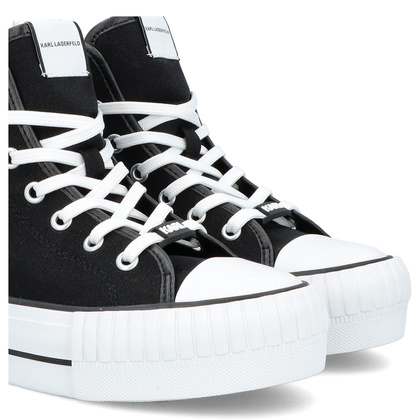 Trampki damskie za kostkę - KARL LAGERFELD KAMPUS MAX KL60450N CZARNE