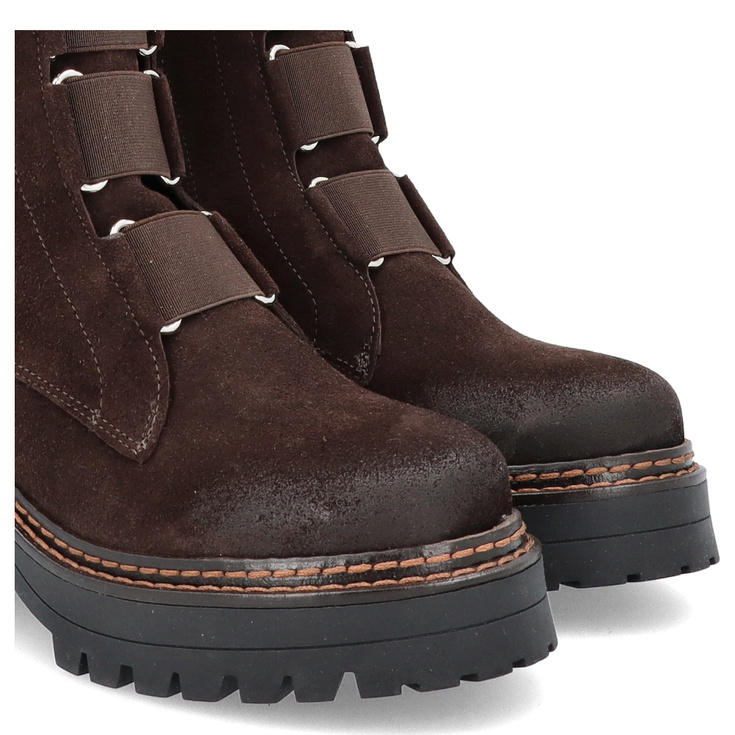 Wysokie workery ze skóry - TYMOTEO 2163/2 CZEKOLADOWE