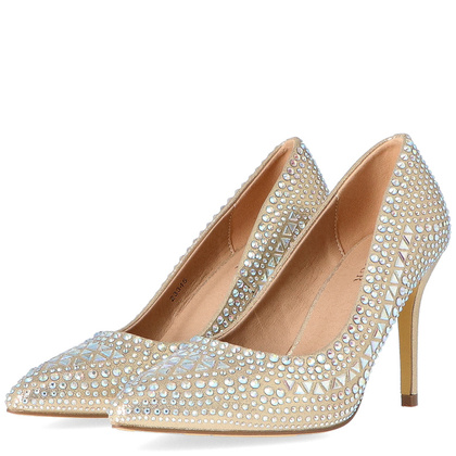 Błyszczące szpilki z kamieniami - MENBUR 23345 ZŁOTO