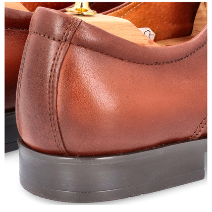 Półbuty skórzane męskie - LEADER 363-606 BRĄZOWE