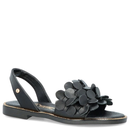 Damskie sandały ze skóry - LEMAR 40425 CZARNE