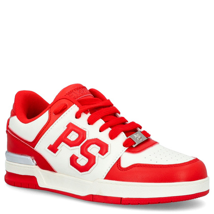 Sneakersy premium unisex - PLEIN SPORT SAES-USC0737 CZERWONO-BIAŁE