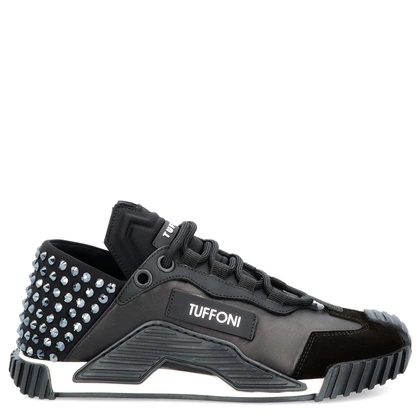 Modne sneakersy ze skóry - TUFFONI 3623009LL CZARNE