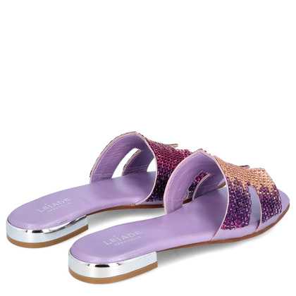 Eleganckie klapki ze skóry - LEJADE 3430 FIOLETOWE