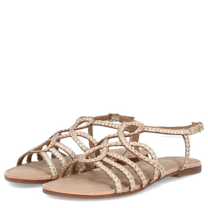 Skórzane płaskie sandałki - GIOSEPPO 71746 ZŁOTE