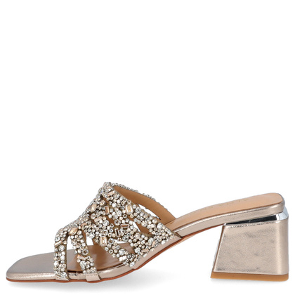 Hiszpańskie klapki na słupku - ALMA EN PENA V240707 ZŁOTE