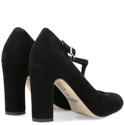 Czółenka z paskami - KOTYL 5931 CZARNE